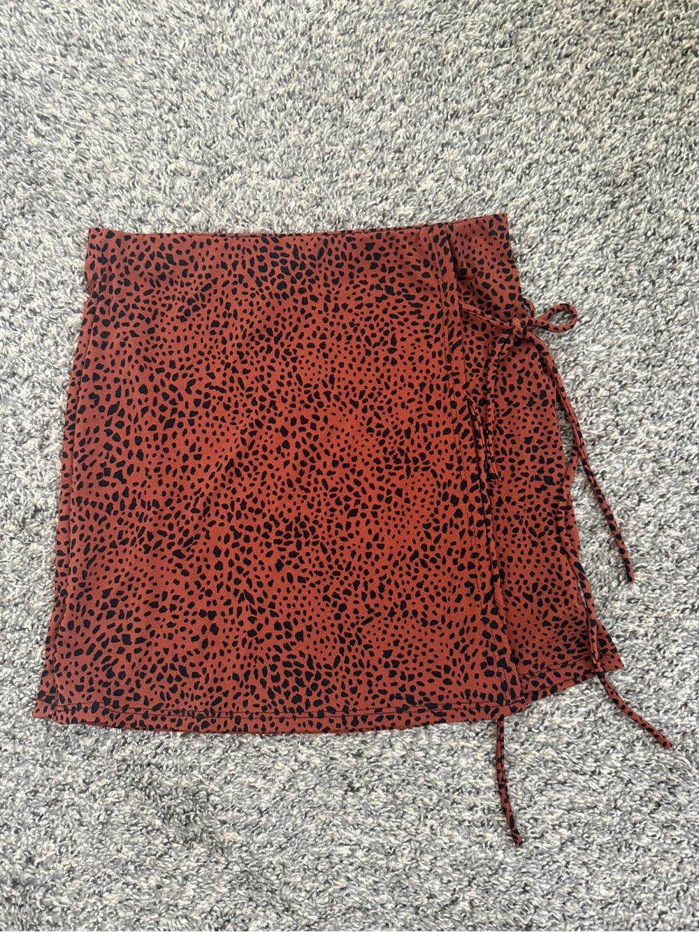 Windsor Rust Red Animal Print Wrap Mini Skirt
